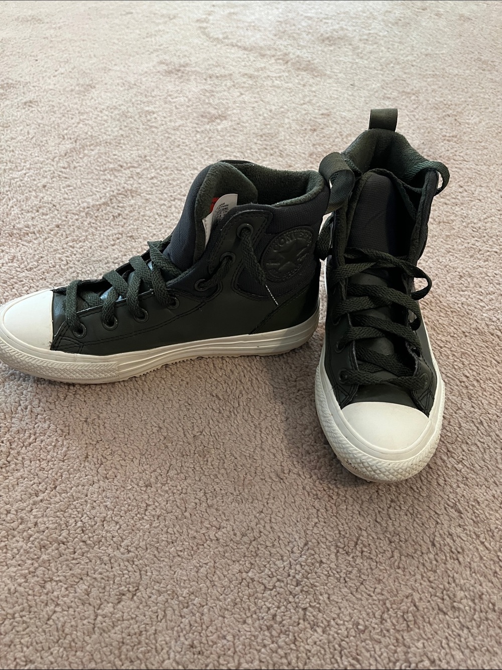 Converse Counter Climate Dark Green Faux Leather upper high tops men 5 women 7